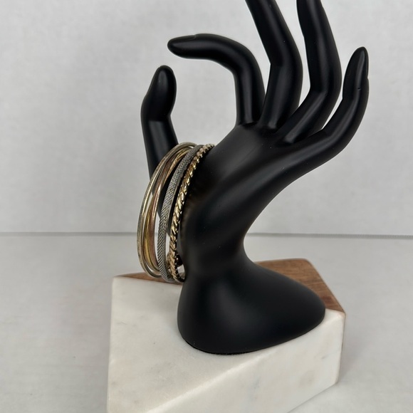 Vintage Jewelry - Vintage Gold and Silver Bangle Set lot C9